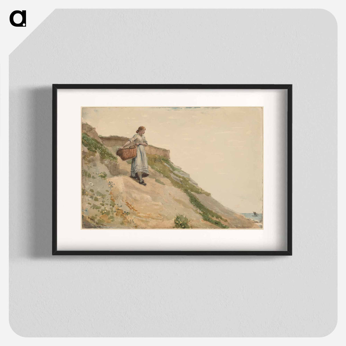 Girl Carrying a Basket - Winslow Homer Poster.