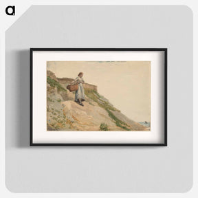 アートポスター-Girl Carrying a Basket - ウィンスロー ホーマー Poster.