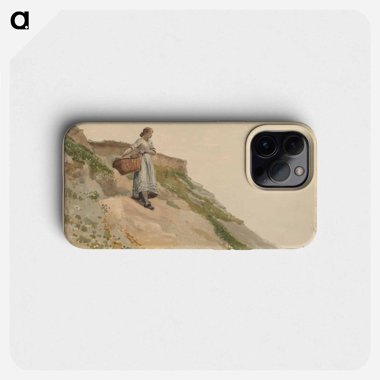 Girl Carrying a Basket - Winslow Homer Phone Case.