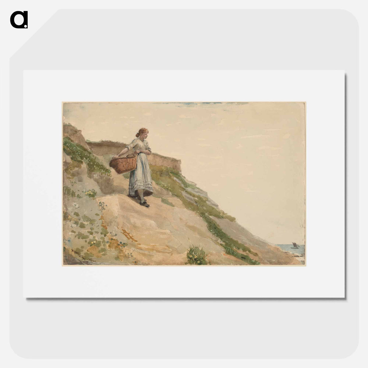 Girl Carrying a Basket - Winslow Homer Poster.