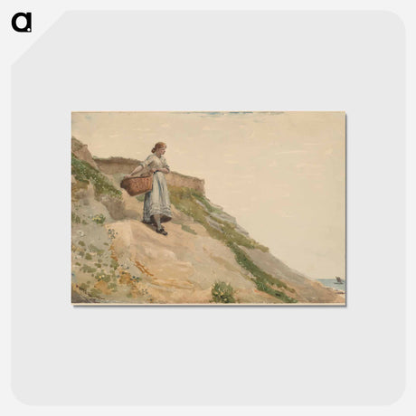 アートポストカード-Girl Carrying a Basket - ウィンスロー ホーマー Postcard.