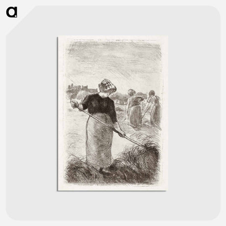 アートポストカード-Women Tossing the Hay - カミーユ ピサロ Postcard.