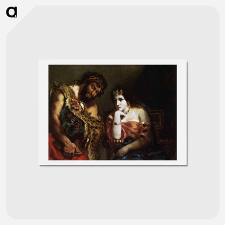 アートポストカード-Cleopatra and the Peasant - ウジェーヌ ドラクロワ Postcard.