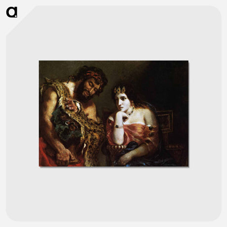 アートポストカード-Cleopatra and the Peasant - ウジェーヌ ドラクロワ Postcard.