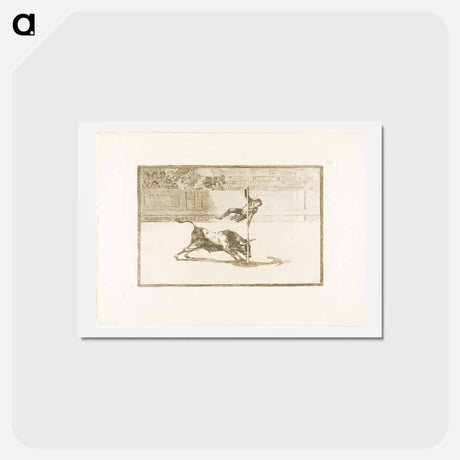 アートポストカード-The Agility and Audacity of Juanito Apinani in the ring at Madrid - フランシスコ デ ゴヤ Postcard.