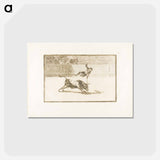 アートポストカード-The Agility and Audacity of Juanito Apinani in the ring at Madrid - フランシスコ デ ゴヤ Postcard.