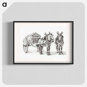 アートポスター-Horses with wagon - ジャン ベルナール Poster.