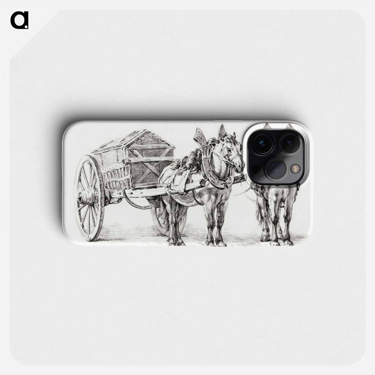 Horses with wagon - Jean Bernard Phone Case.
