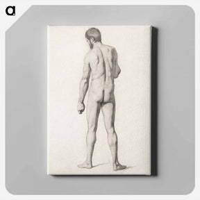 アートパネル-Academic Nude, Seen from the Back - ポール セザンヌ Canvas.