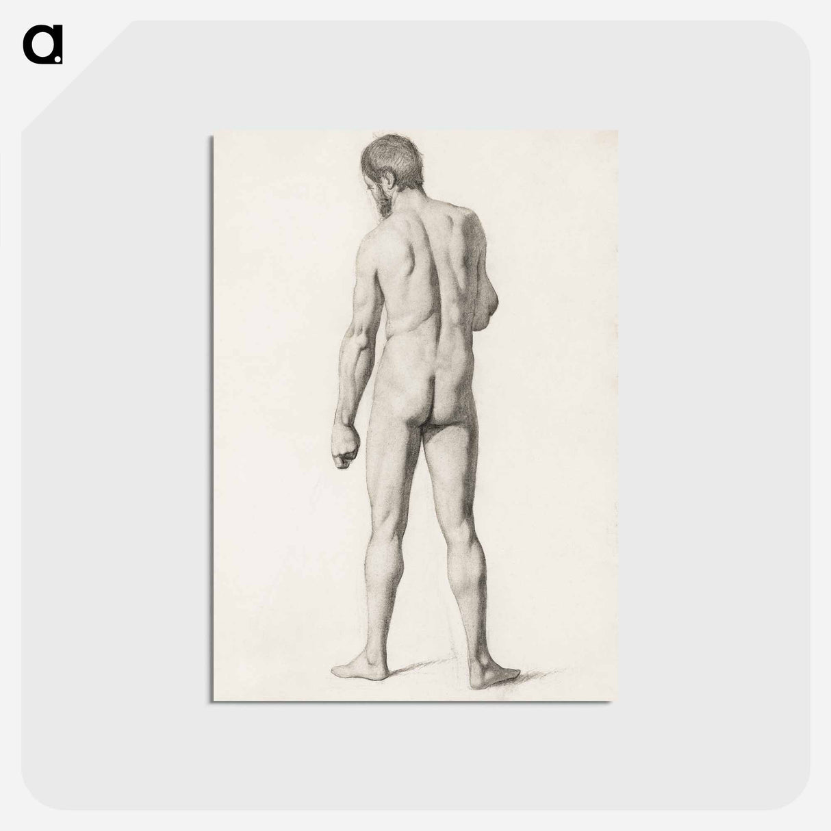 アートポストカード-Academic Nude, Seen from the Back - ポール セザンヌ Postcard.