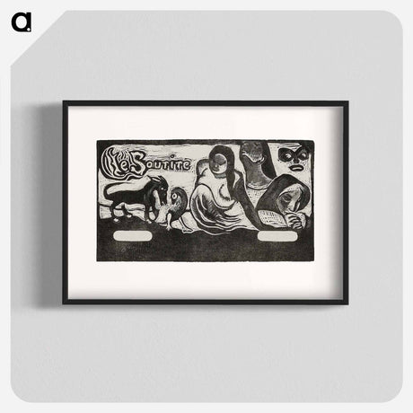 アートポスター-Three People, a Mask, a Fox and a Bird - ポール ゴーギャン Poster.