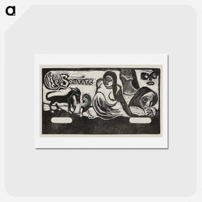 アートポストカード-Three People, a Mask, a Fox and a Bird - ポール ゴーギャン Postcard.