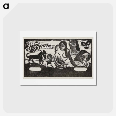 アートポストカード-Three People, a Mask, a Fox and a Bird - ポール ゴーギャン Postcard.