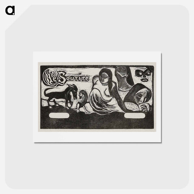 アートポストカード-Three People, a Mask, a Fox and a Bird - ポール ゴーギャン Postcard.
