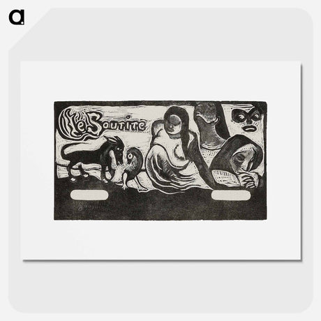 アートポスター-Three People, a Mask, a Fox and a Bird - ポール ゴーギャン Poster.