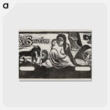 アートポストカード-Three People, a Mask, a Fox and a Bird - ポール ゴーギャン Postcard.