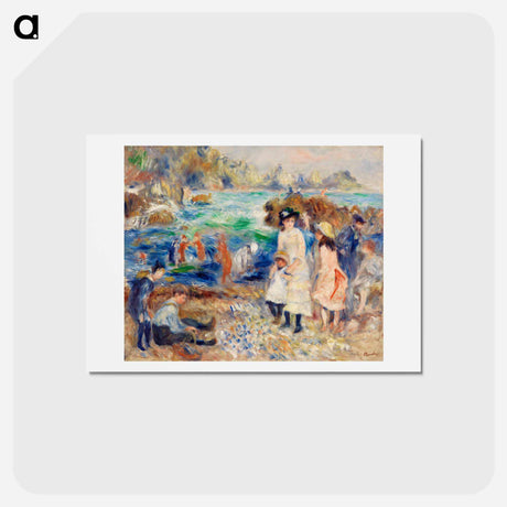アートポストカード-Children on the Seashore, Guernsey - ピエール オーギュスト ルノワール Postcard.