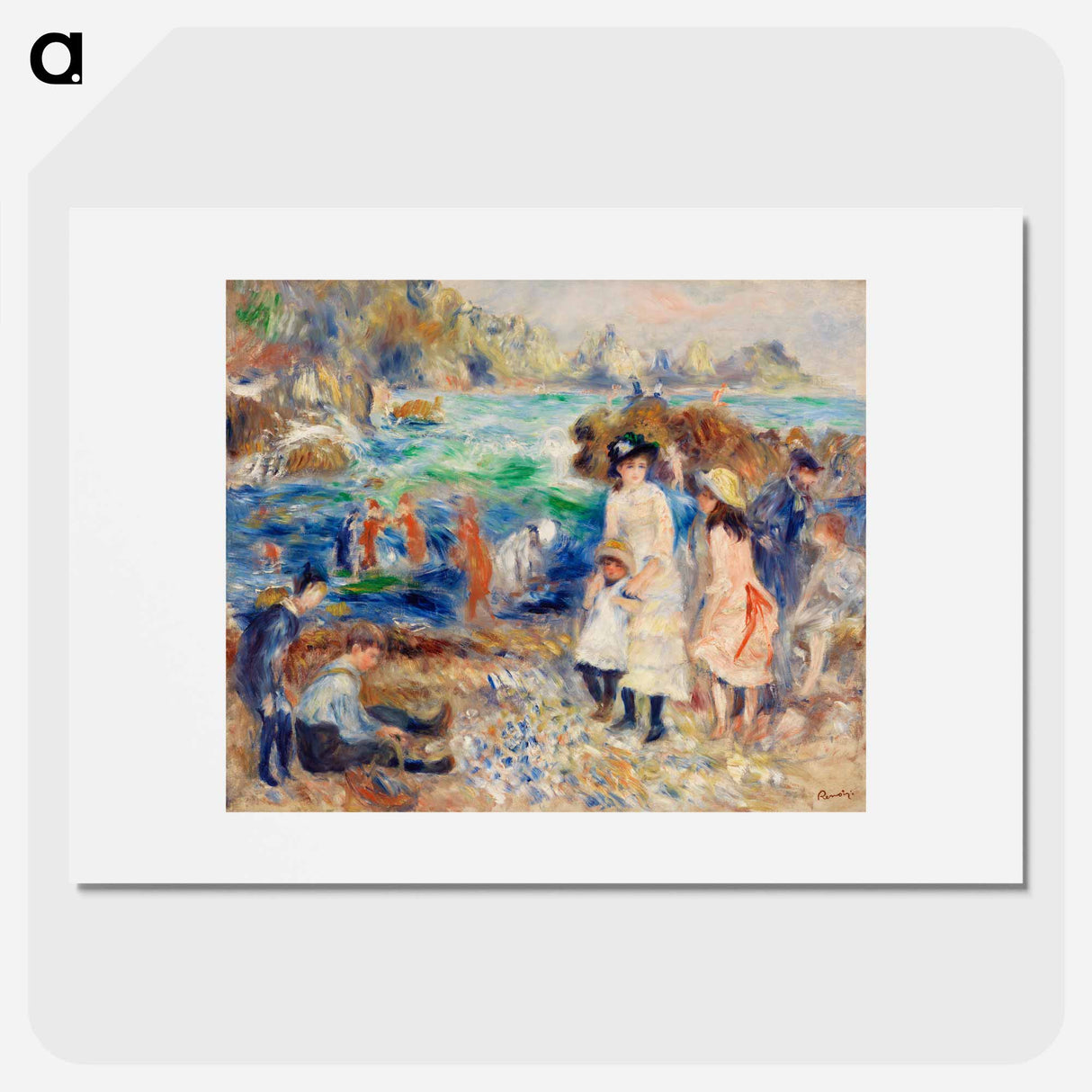 Children on the Seashore, Guernsey - Pierre-Auguste Renoir Poster.