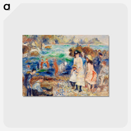 アートポストカード-Children on the Seashore, Guernsey - ピエール オーギュスト ルノワール Postcard.