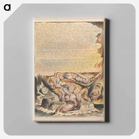 アートパネル-Jerusalem, Plate 50, "The Atlantic Mountains" - ウィリアム ブレイク Canvas.
