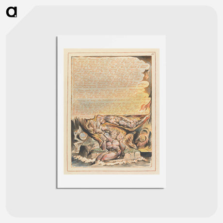 アートポストカード-Jerusalem, Plate 50, "The Atlantic Mountains" - ウィリアム ブレイク Postcard.