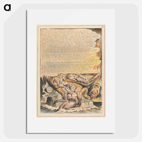 アートポスター-Jerusalem, Plate 50, "The Atlantic Mountains" - ウィリアム ブレイク Poster.