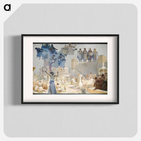 アートポスター-Slav Epic: The Introduction of the Slavic Liturgy in Greater Bohemia - Praise God in Our Native Language - アルフォンス ミュシャ Poster.