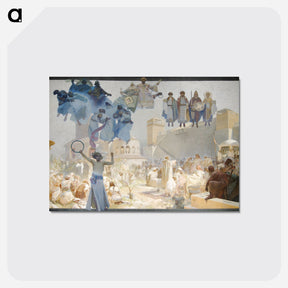 アートポストカード-Slav Epic: The Introduction of the Slavic Liturgy in Greater Bohemia - Praise God in Our Native Language - アルフォンス ミュシャ Postcard.