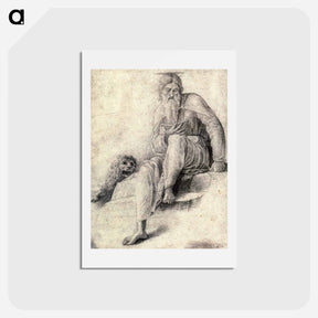 アートポストカード-Saint Jerome reading with the Lion - アンドレア マンテーニャ Postcard.
