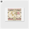 アートポストカード-Vlakke aard-kloot met het beide hemelsch half-rond, of de onder scheidene verbeelding van de land-water-waereld - アンティーク地図 Postcard.