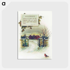 アートポストカード-Winter Landscape from Mottoes for the Month
 - 大英図書館 Postcard.
