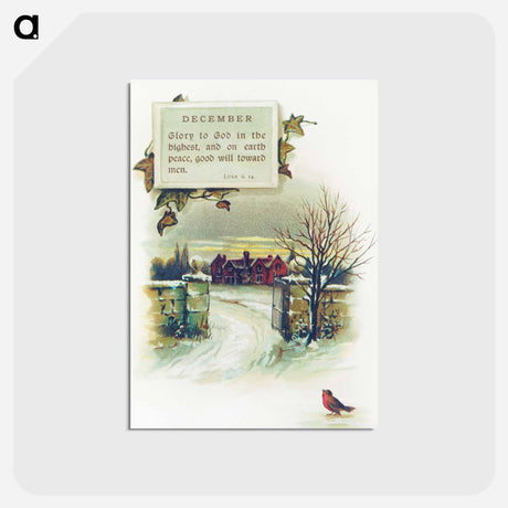 アートポストカード-Winter Landscape from Mottoes for the Month
 - 大英図書館 Postcard.