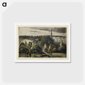 アートポストカード-Church and Farm at Éragny - カミーユ ピサロ Postcard.