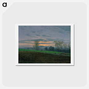 アートポストカード-Plowed field - カスパー ダーヴィト フリードリヒ Postcard.
