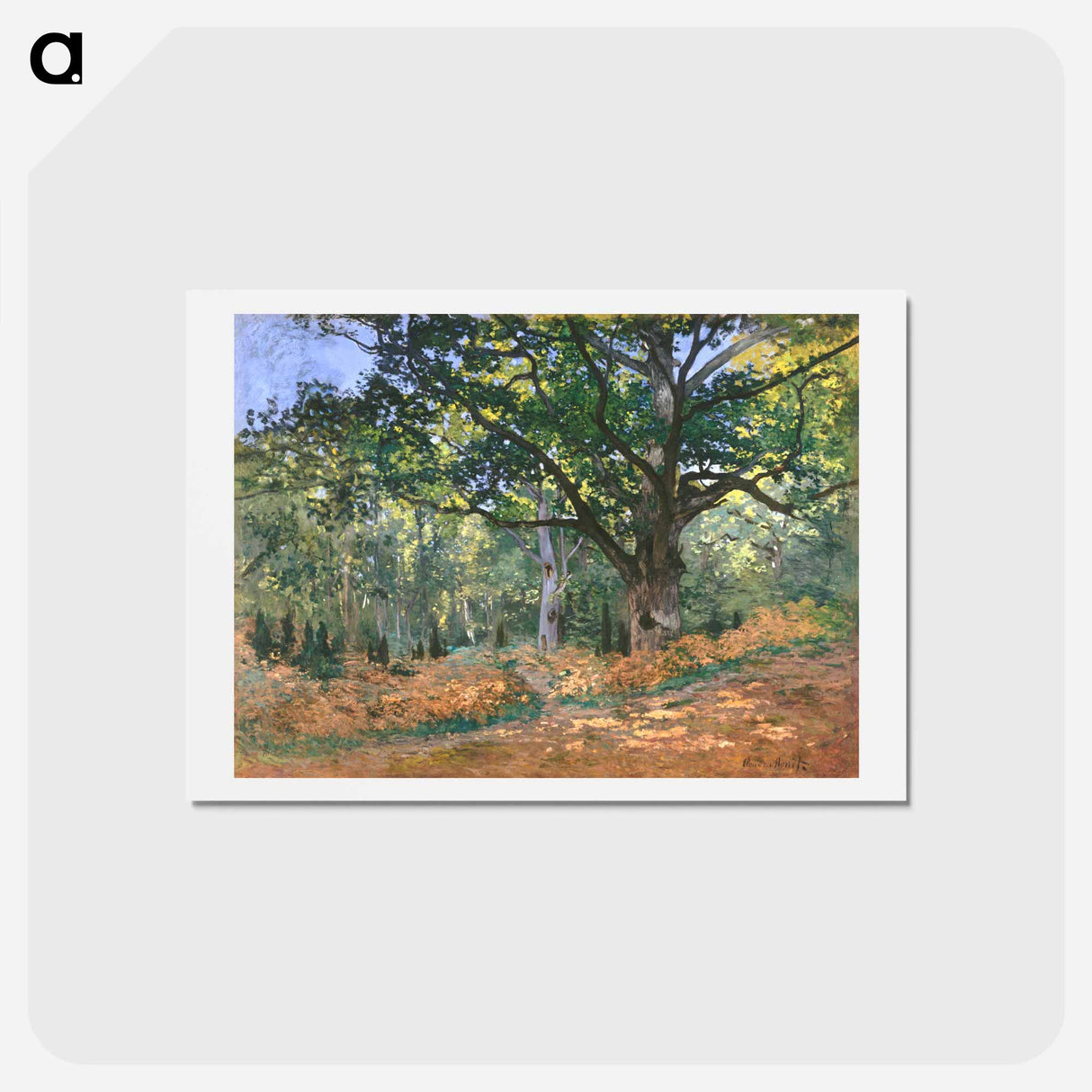 The Bodmer Oak, Fontainebleau Forest - クロード モネ Postcard.