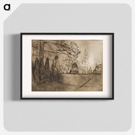 アートポスター-The Garden at Night - エドヴァルド ムンク Poster.