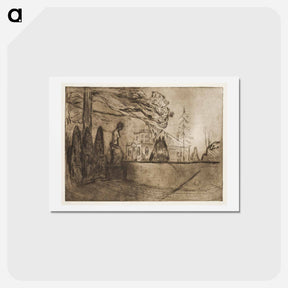 アートポストカード-The Garden at Night - エドヴァルド ムンク Postcard.