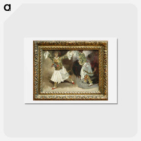 アートポストカード-Two Greek warriors dancing (Study costumes Souliotes) - ウジェーヌ ドラクロワ Postcard.