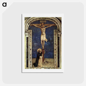 アートポストカード-Saint Dominic Adoring the Crucifixion - フラ アンジェリコ Postcard.