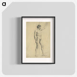 アートポスター-Male academy nude in pose - グスタフ クリムト Poster.