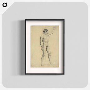 アートポスター-Male academy nude in pose - グスタフ クリムト Poster.