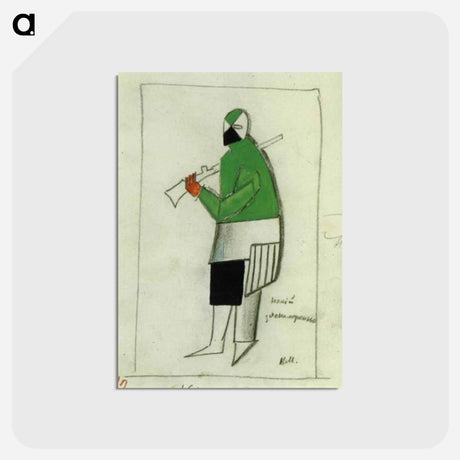 アートポストカード-Costume for Victory over the Sun opera. Some evil man - カジミール マレーヴィチ Postcard.