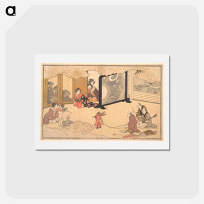 アートポストカード-Seeing a Performance by Utamaro Kitagawa - 喜多川 歌麿 Postcard.