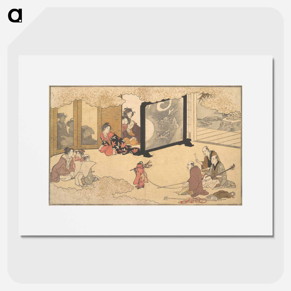 アートポスター-Seeing a Performance by Utamaro Kitagawa - 喜多川 歌麿 Poster.