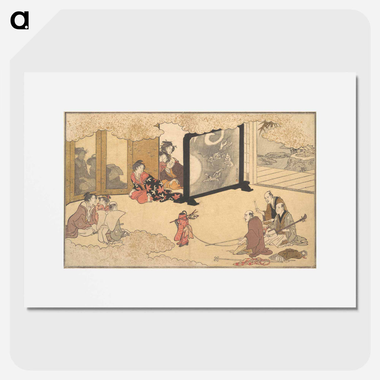 アートポスター-Seeing a Performance by Utamaro Kitagawa - 喜多川 歌麿 Poster.