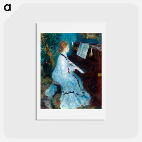 アートポストカード-Woman at the Piano - ピエール オーギュスト ルノワール Postcard.