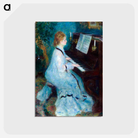 アートポストカード-Woman at the Piano - ピエール オーギュスト ルノワール Postcard.