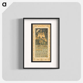 アートポスター-Kalenderblad voor juni 1911 met lissen en een vlinder - テオ ヴァン ホイテマ Poster.