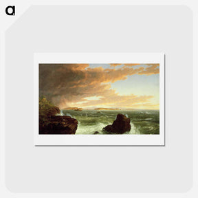 アートポストカード-View Across Frenchman`s Bay from Mount Desert Island, After a Squall - トーマス コール Postcard.