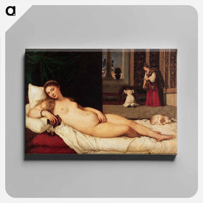 アートパネル-Venus of Urbino - ティツィアーノ ヴェチェッリオ Canvas.